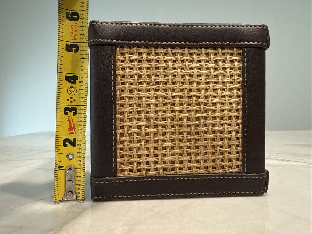 Wicker Leather Square Tissue Box Holder VINTAGE | eBay