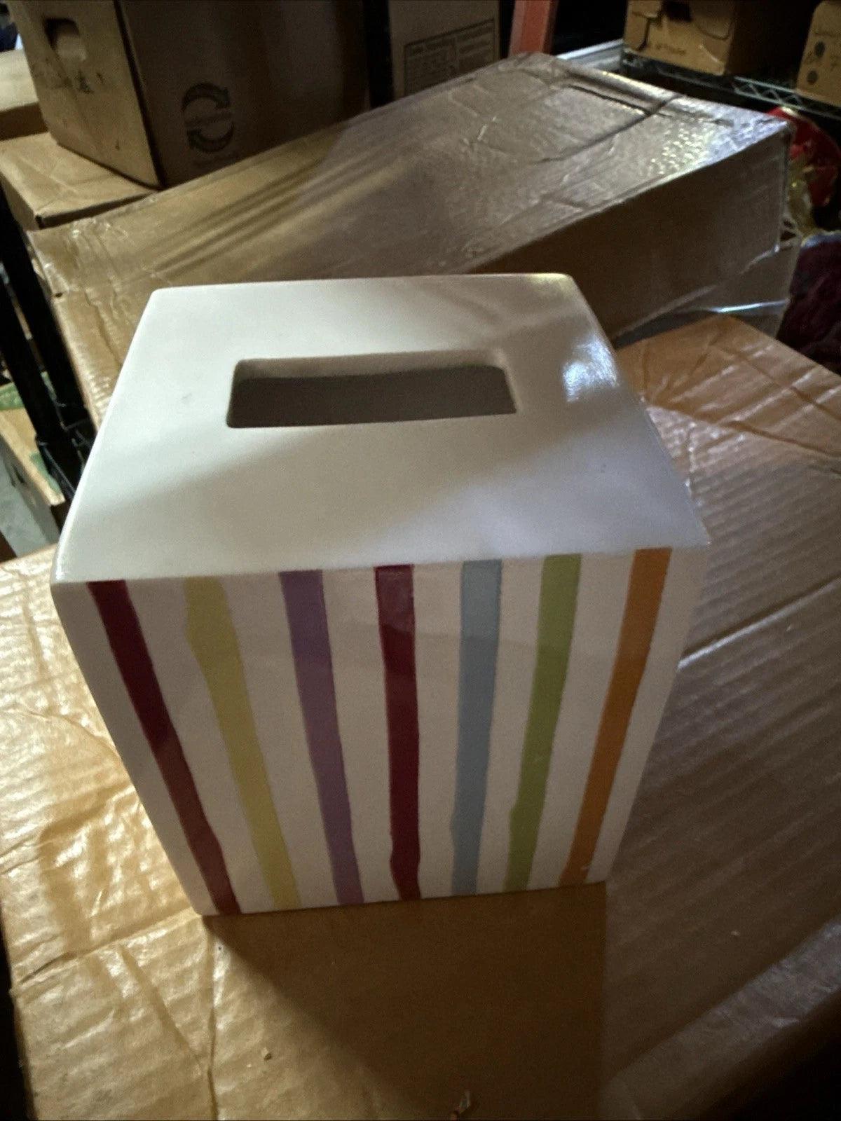 tissue box cover square ceramic Coney Island | eBay