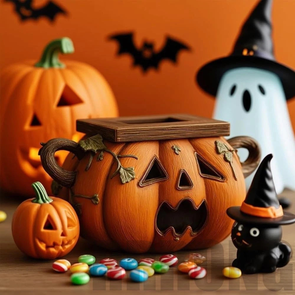 Halloween Pumpkin Tissue Box Holder, Spooky Pumpkin Facial Paper Box Cover Decor | eBay