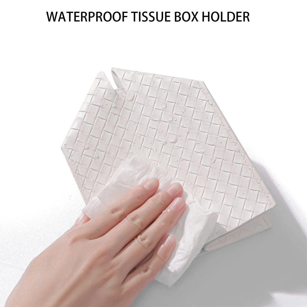 5x5x5 Inch White Leather Tissue Box Cover for Bathroom Vanity Desk Nightstand | eBay