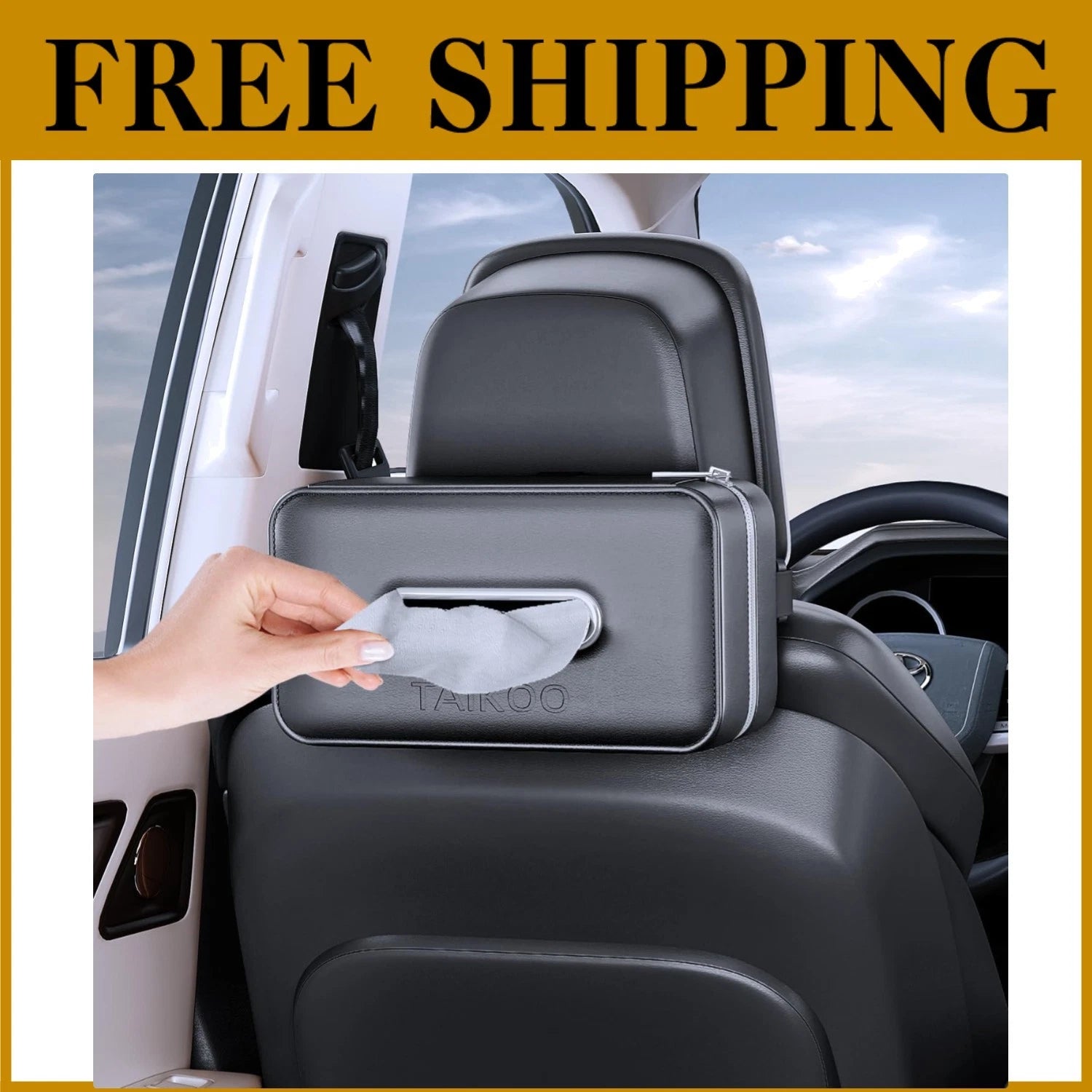 Modern Car Tissue Dispenser - High-Quality Leather, Fits 120-Count Tissues | eBay