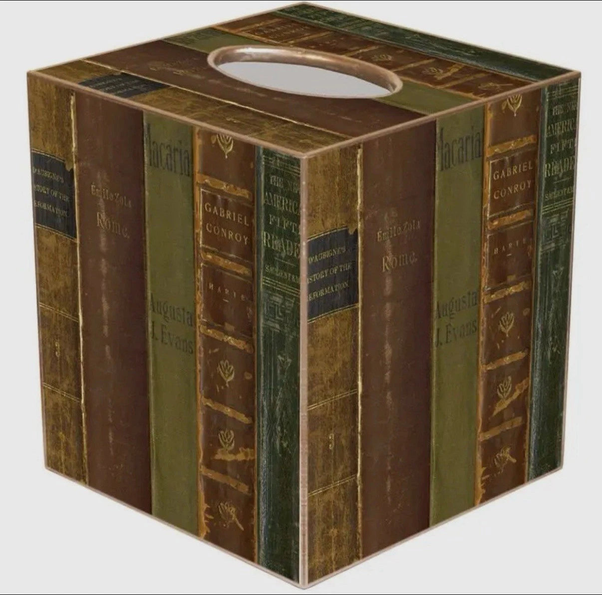 Marye-Kelley Antique Book Spines Tissue Box Cover New | eBay
