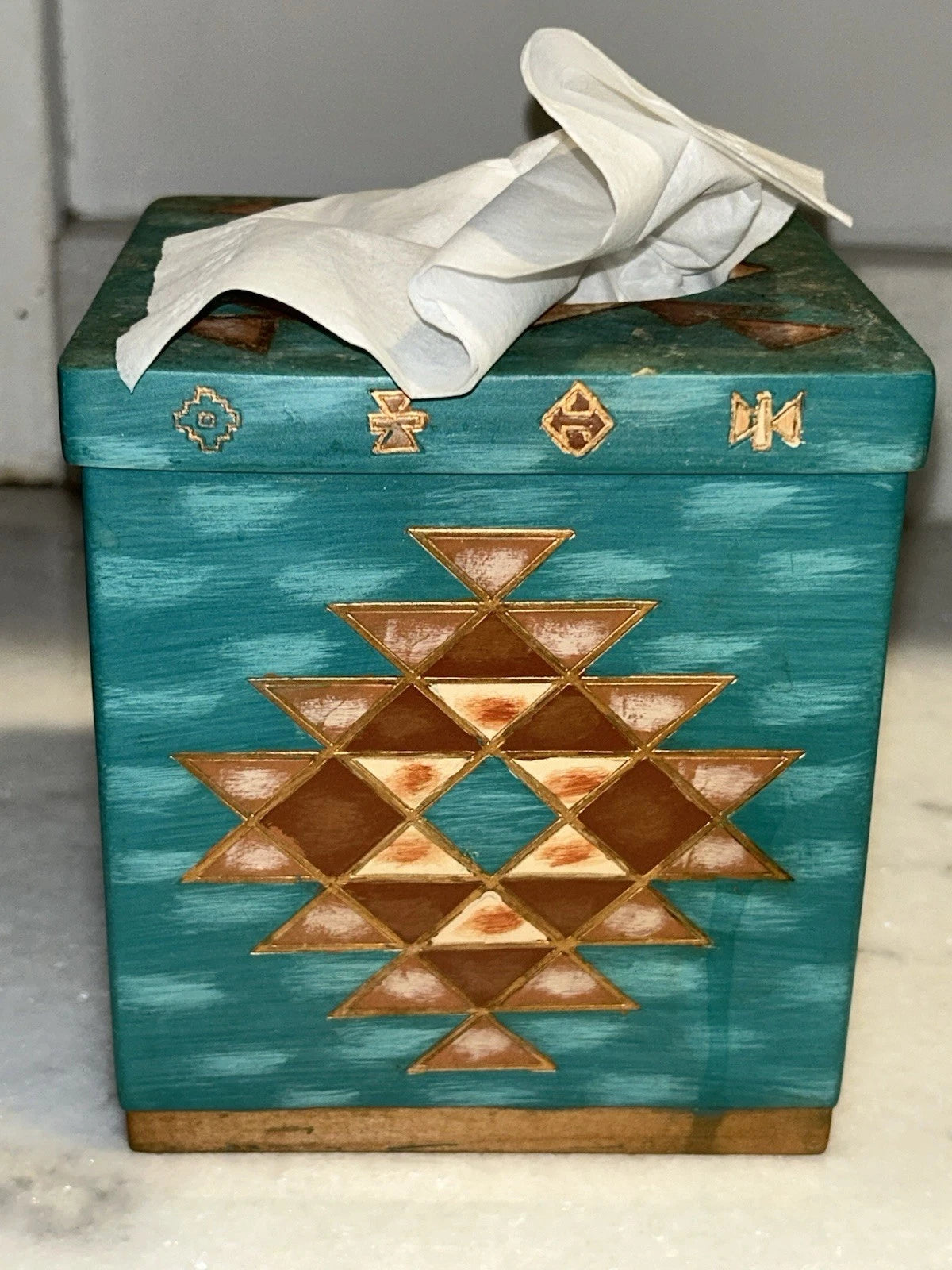 MESA NATIVE AMERICAN TISSUE BOX COVER CERAMIC COLORFUL | eBay