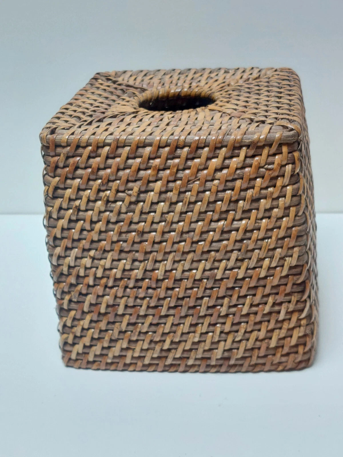Vintage Wicker Rattan Wood Square Tissue Box Cover Holder Tropical Coastal 6.5x6 | eBay