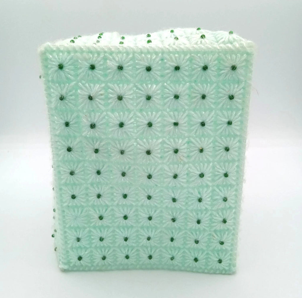 Tissue Box Cover Vintage Green Plastic Canvas Pattern 5.75 Inches Handmade | eBay