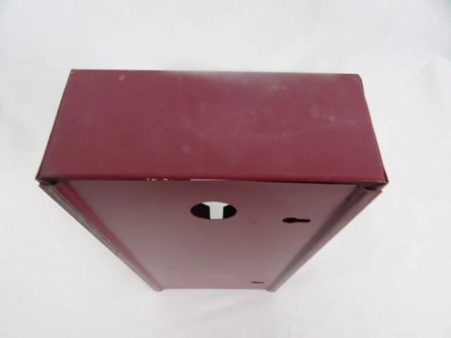 Vintage Metal Tissue Box Holder Maroon w/ Painted Flowers Wall or Counter top | eBay