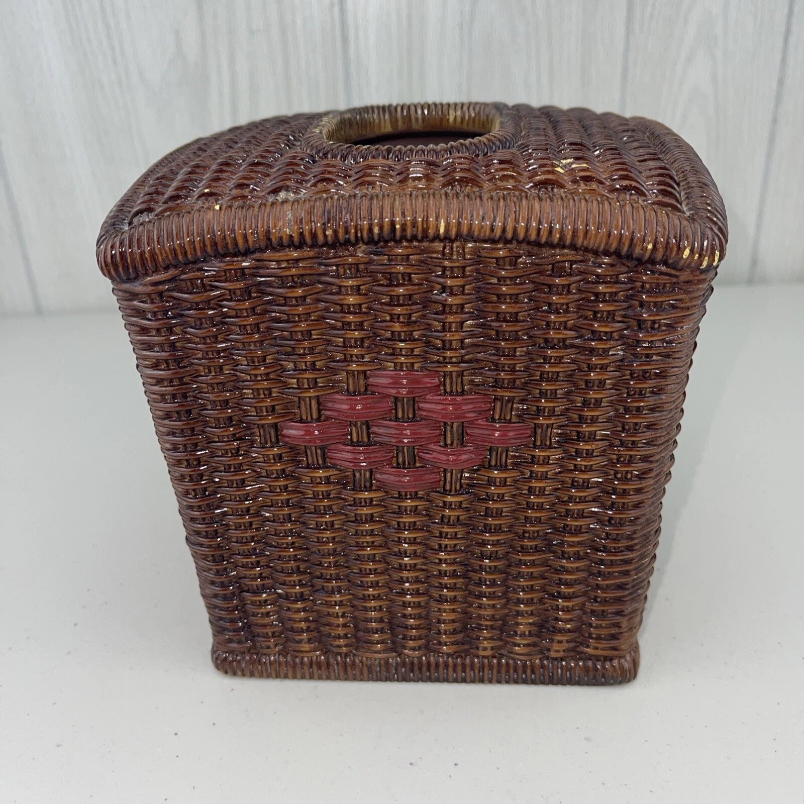 CERAMIC JC Penney Vintage Tissue Box Cover Wicker-Look | eBay
