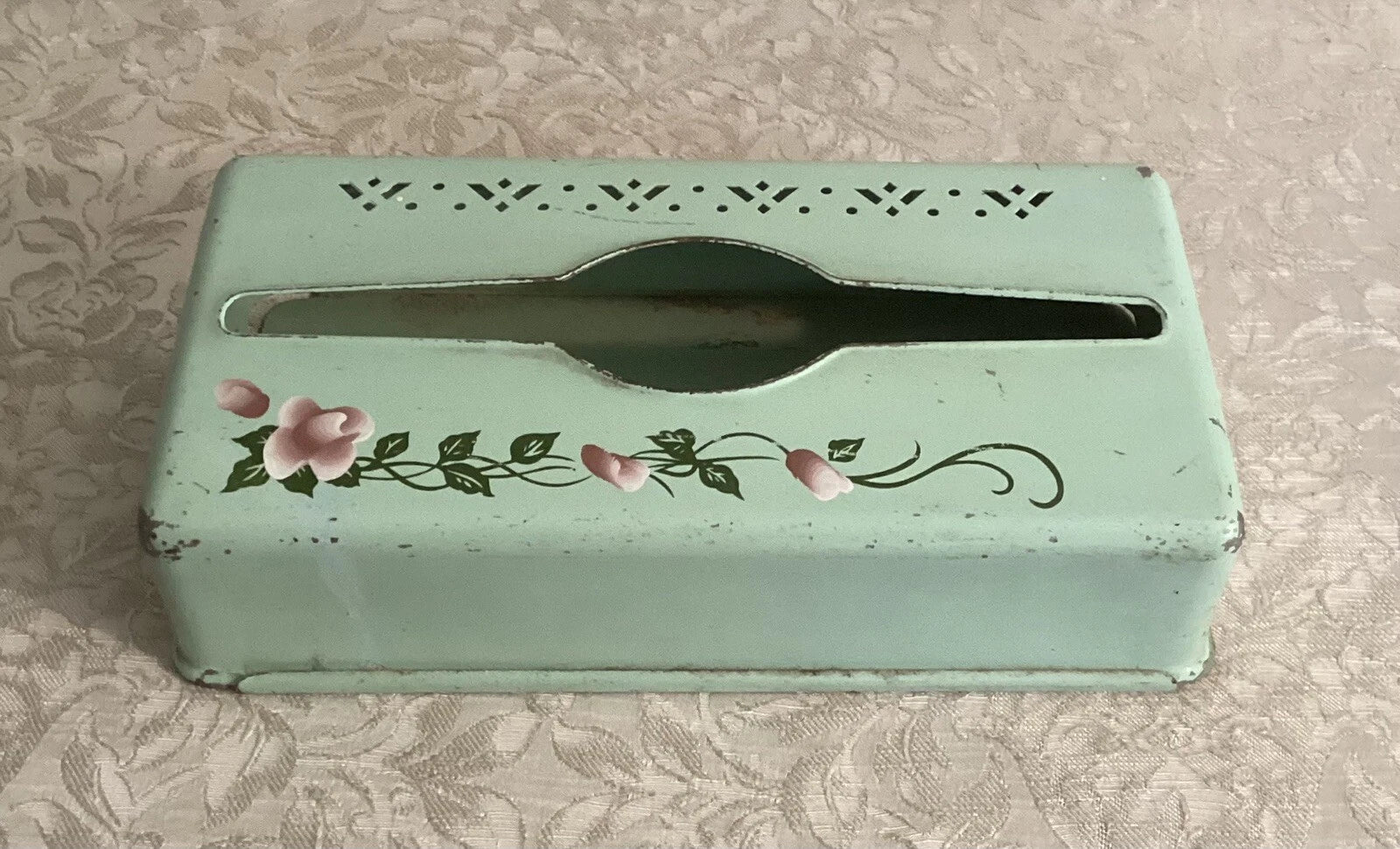 Vintage Detecto Scales Green Metal Tissue Box Holder Shabby Chic | eBay