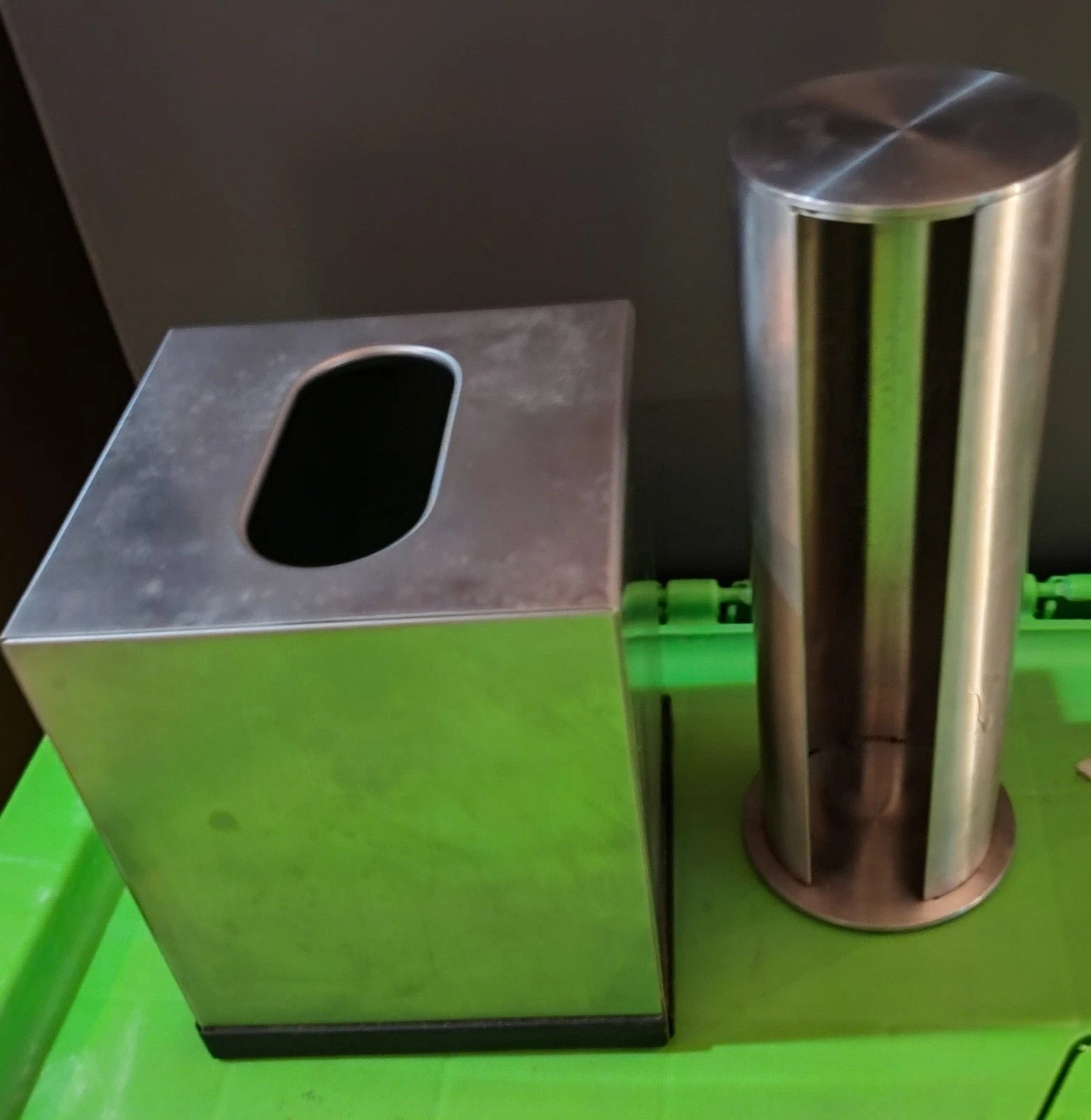 Stainless Steel Tissue box cover & Cotton pad holder w/lid Pre-Owned | eBay