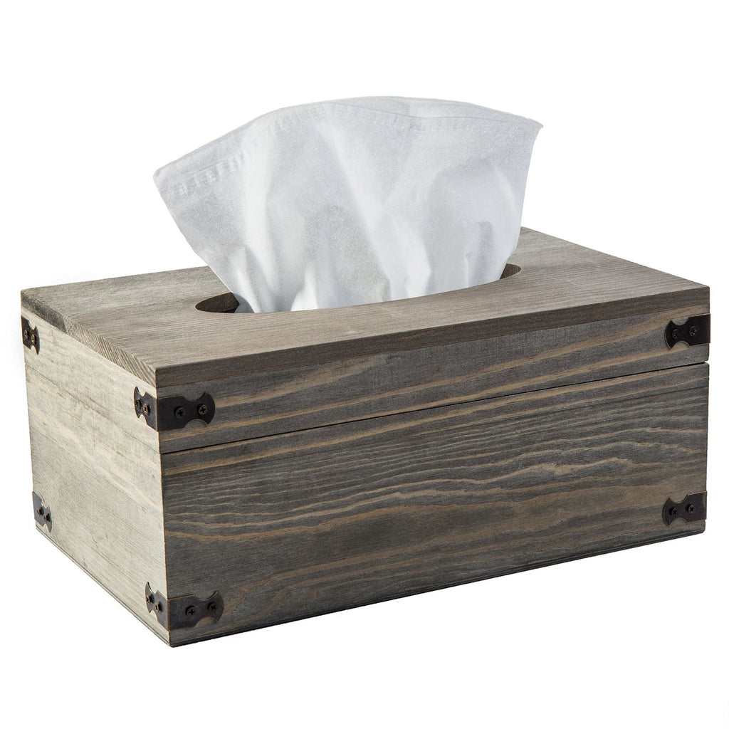 MyGift Rustic Gray Wood Tissue Box Cover, Rectangular Bathroom Facial Tissue Box | eBay