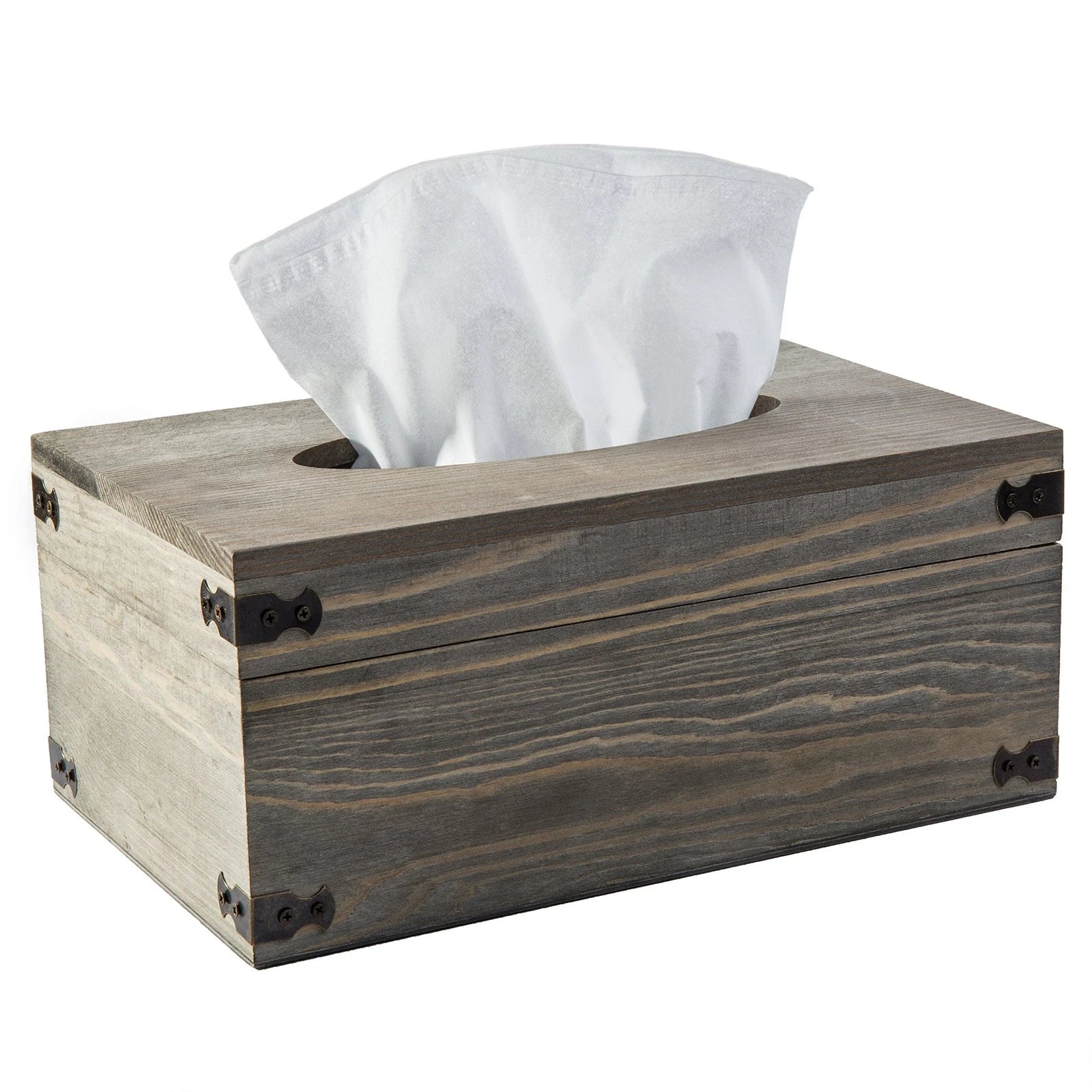 MyGift Rustic Gray Wood Tissue Box Cover, Rectangular Bathroom Facial Tissue Box | eBay