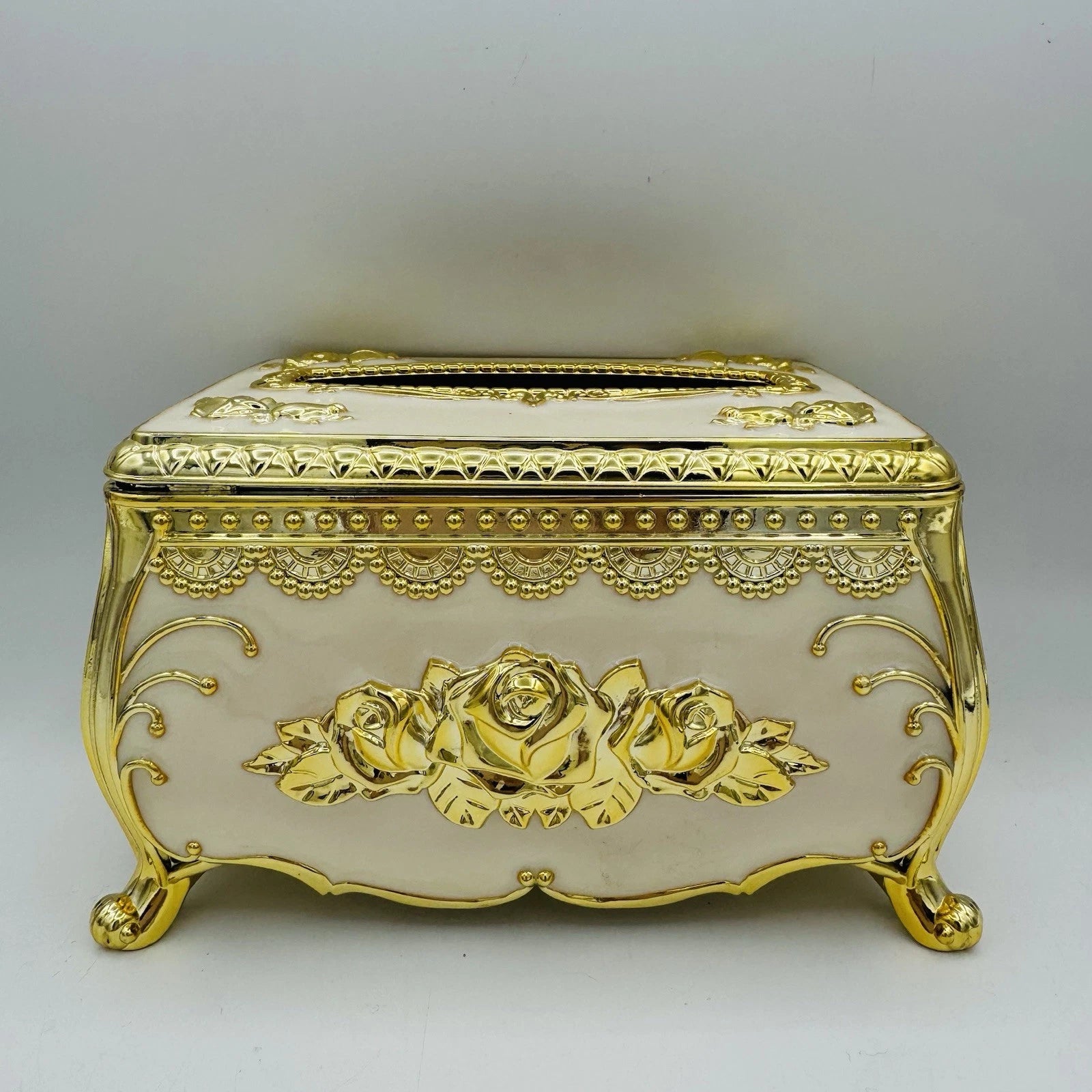 Ornate Gold Tissue Box Cover Holder Florentine Rococo European Wipes Towel | eBay