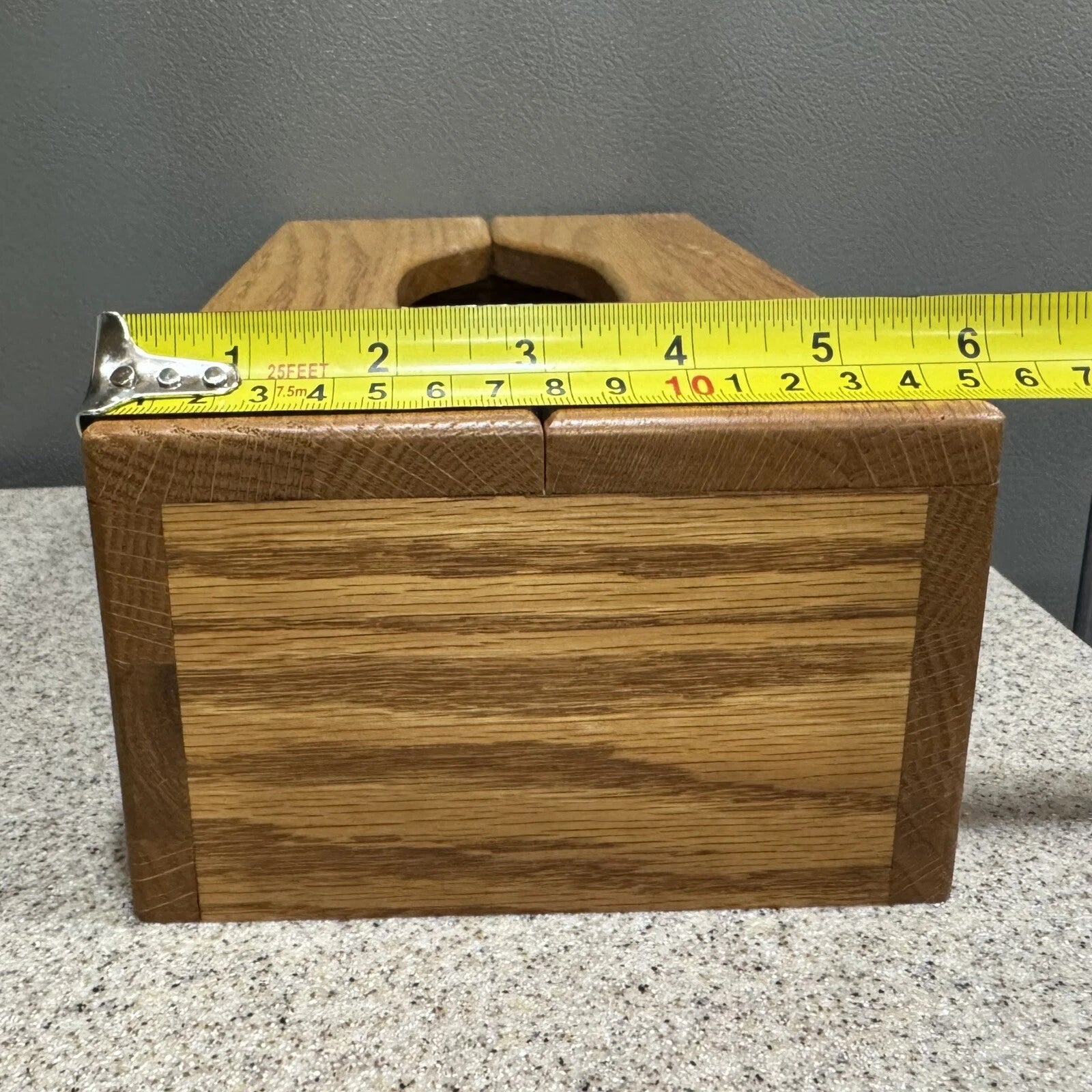 Vtg Solid Oak Wood Tissue Box Cover Dispenser Rectangle Pristine Condition | eBay