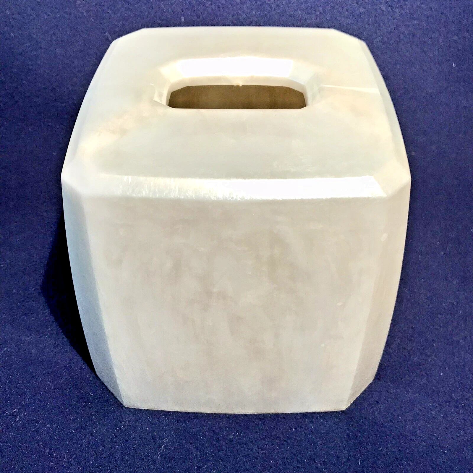 Acrylic Pearlized Faux Marble Creamy White Acrylic Tissue Box Cover Holder BB&B | eBay