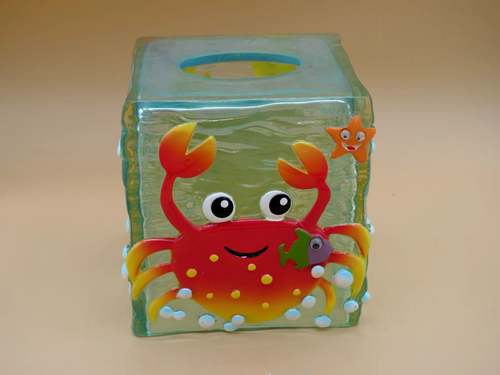 Target Do Your Room Sea Life Clear Acrylic Tissue Box Cover 3D Crab Starfish | eBay