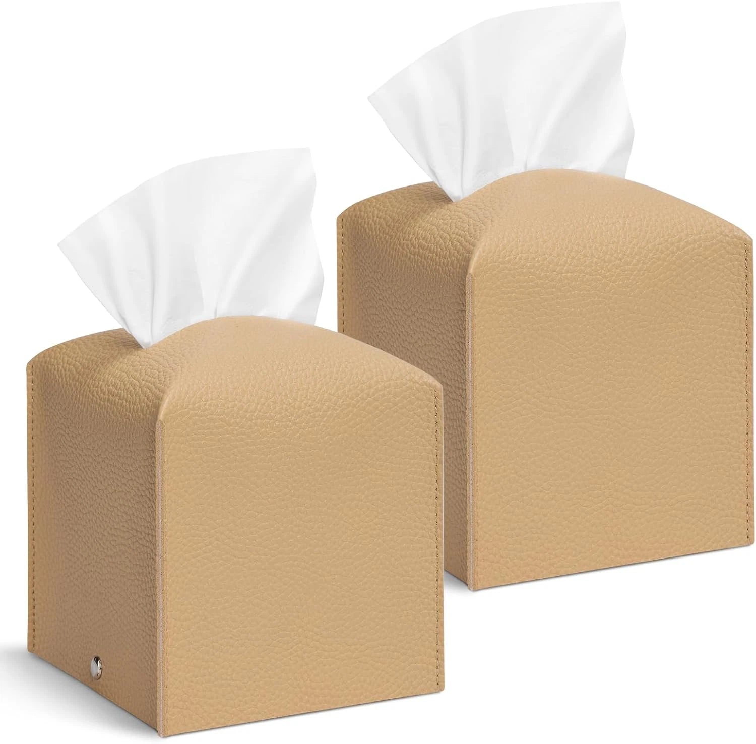 2 Pcs Square Cream Tissue Box Cover PU Leather Decorative Tissue Organizer Dispe | eBay