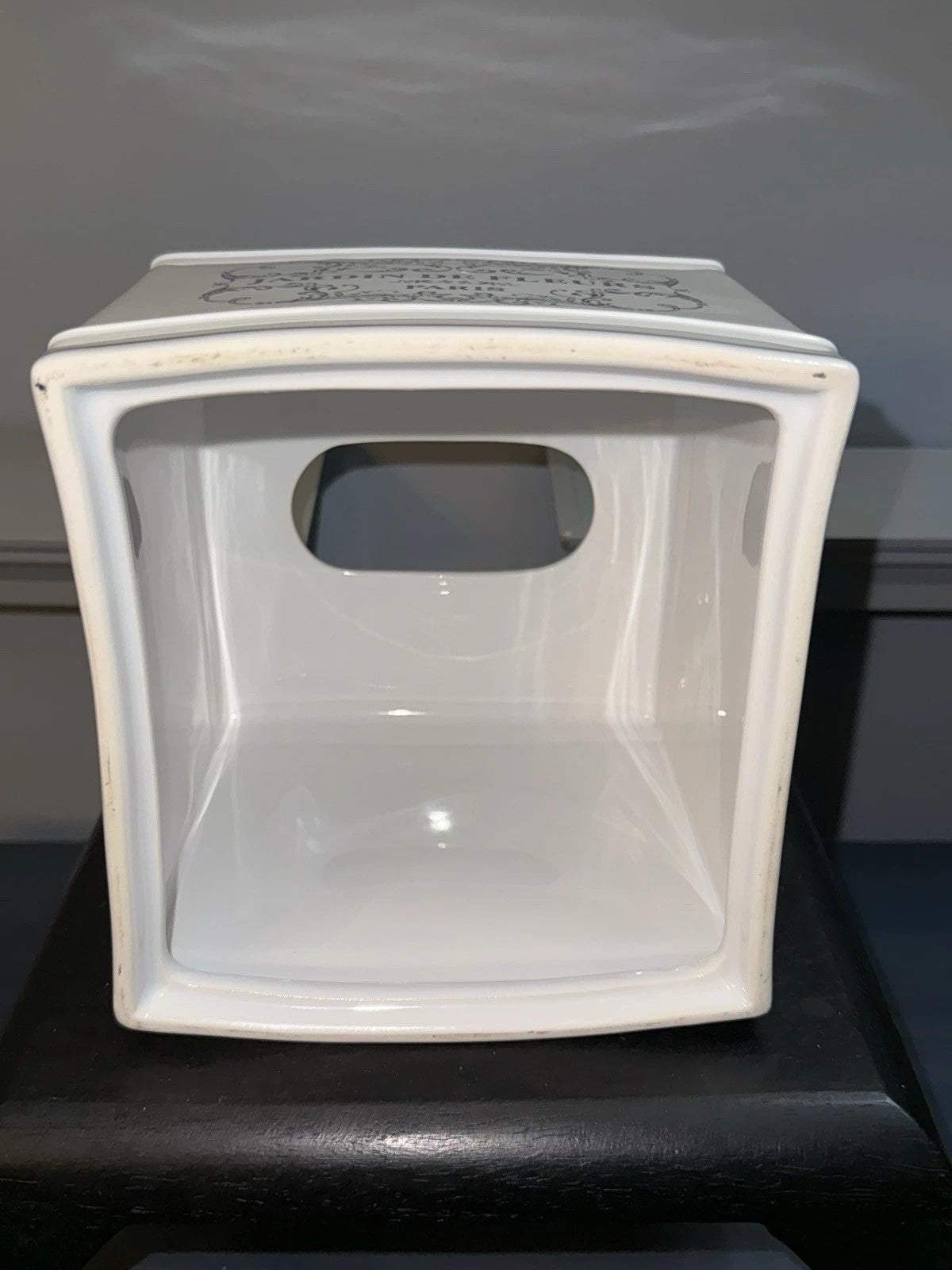 Porcelain Tissue Box Cover “JARDIN DE FLEURS PARIS”-White-EUC | eBay