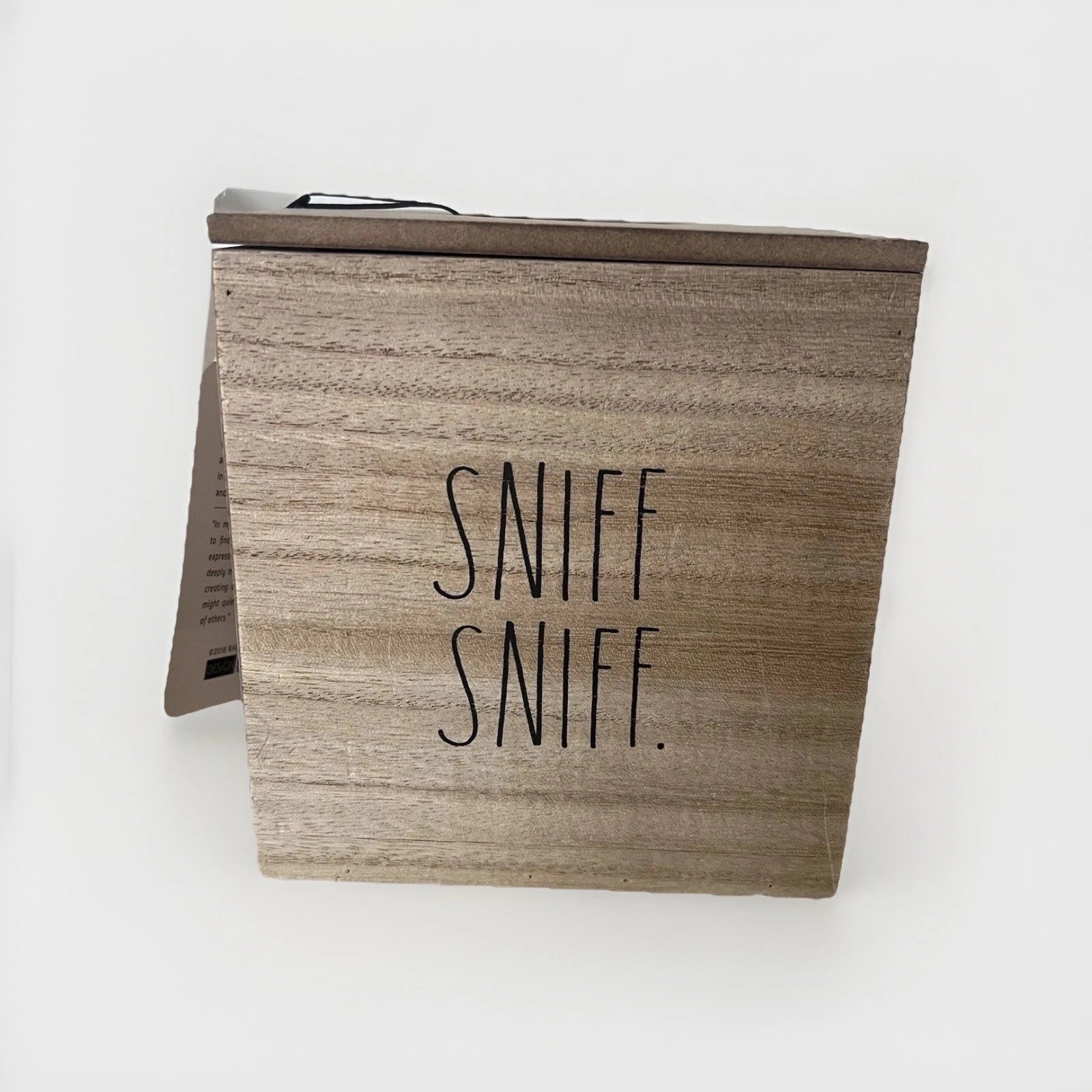 Rae Dunn "Sniff Sniff" Wooden Tissue Box Cover Holder Bath NEW | eBay