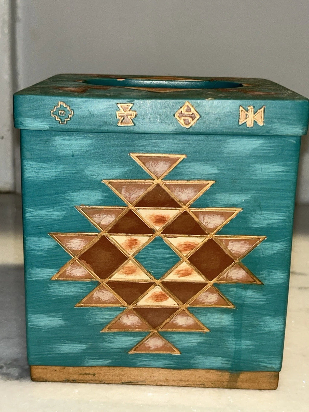 MESA NATIVE AMERICAN TISSUE BOX COVER CERAMIC COLORFUL | eBay