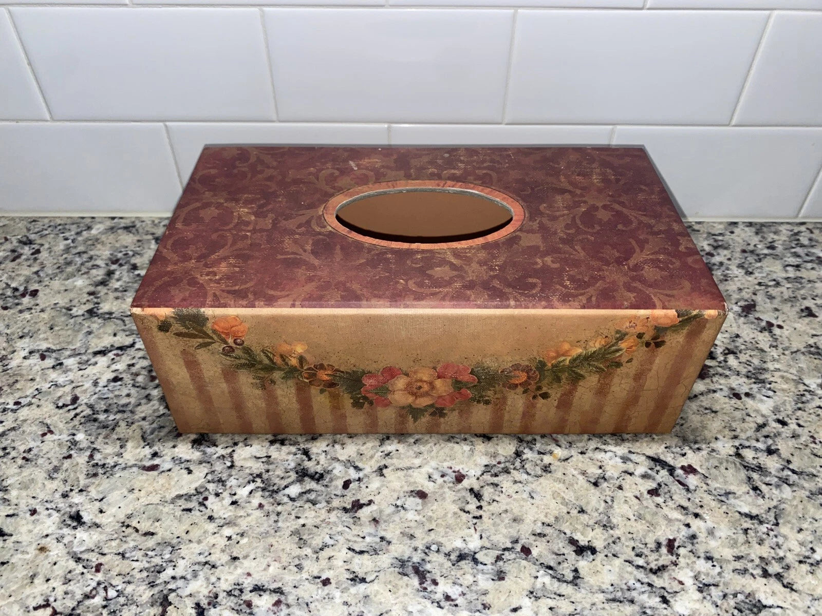 Bob's Boxes “Floral Swag” Tissue Box Cover Holder Susan A Winget Primitive | eBay