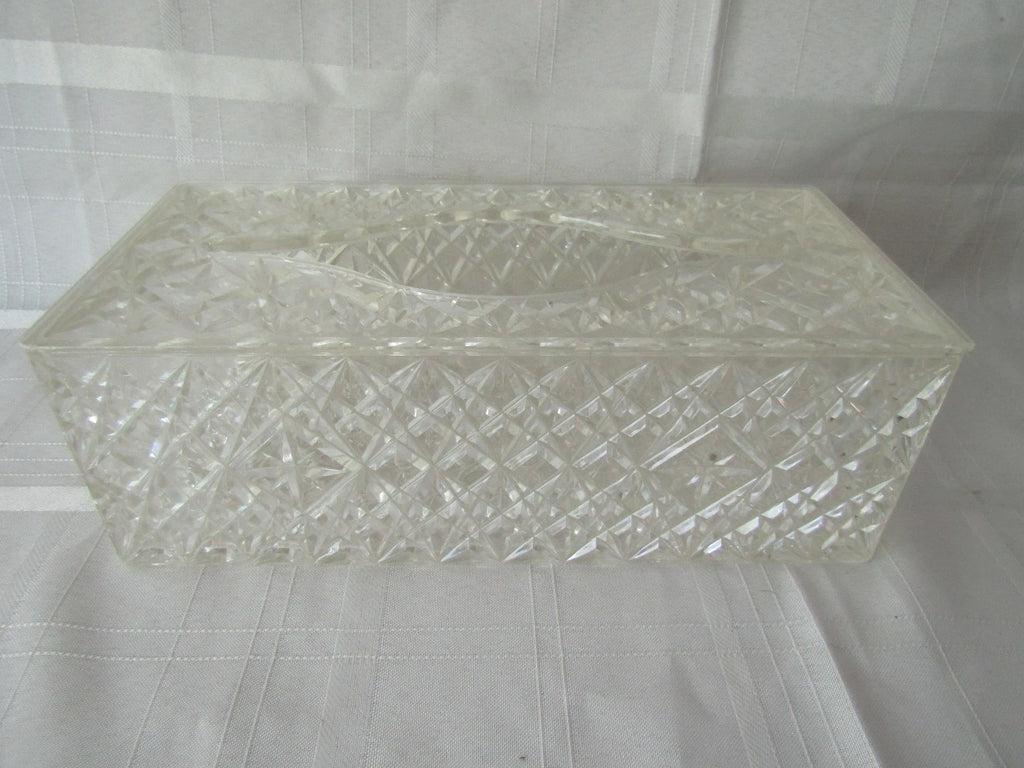 Vintage Tissue Box Holder - Trelawney Acrylic Clear - MCM Star Burst - Retro | eBay