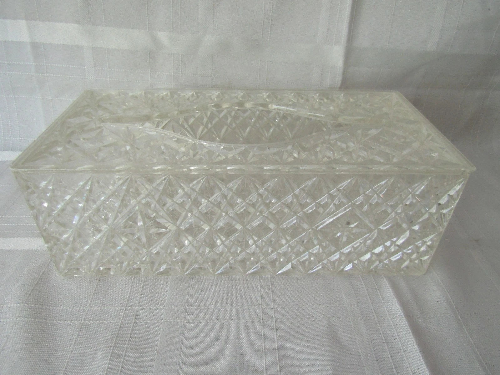 Vintage Tissue Box Holder - Trelawney Acrylic Clear - MCM Star Burst - Retro | eBay