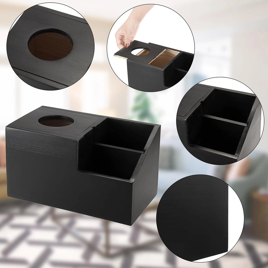 New Best Tissue Box Cover Square Wood with Hinged Lid MultiFunctional Holder | eBay