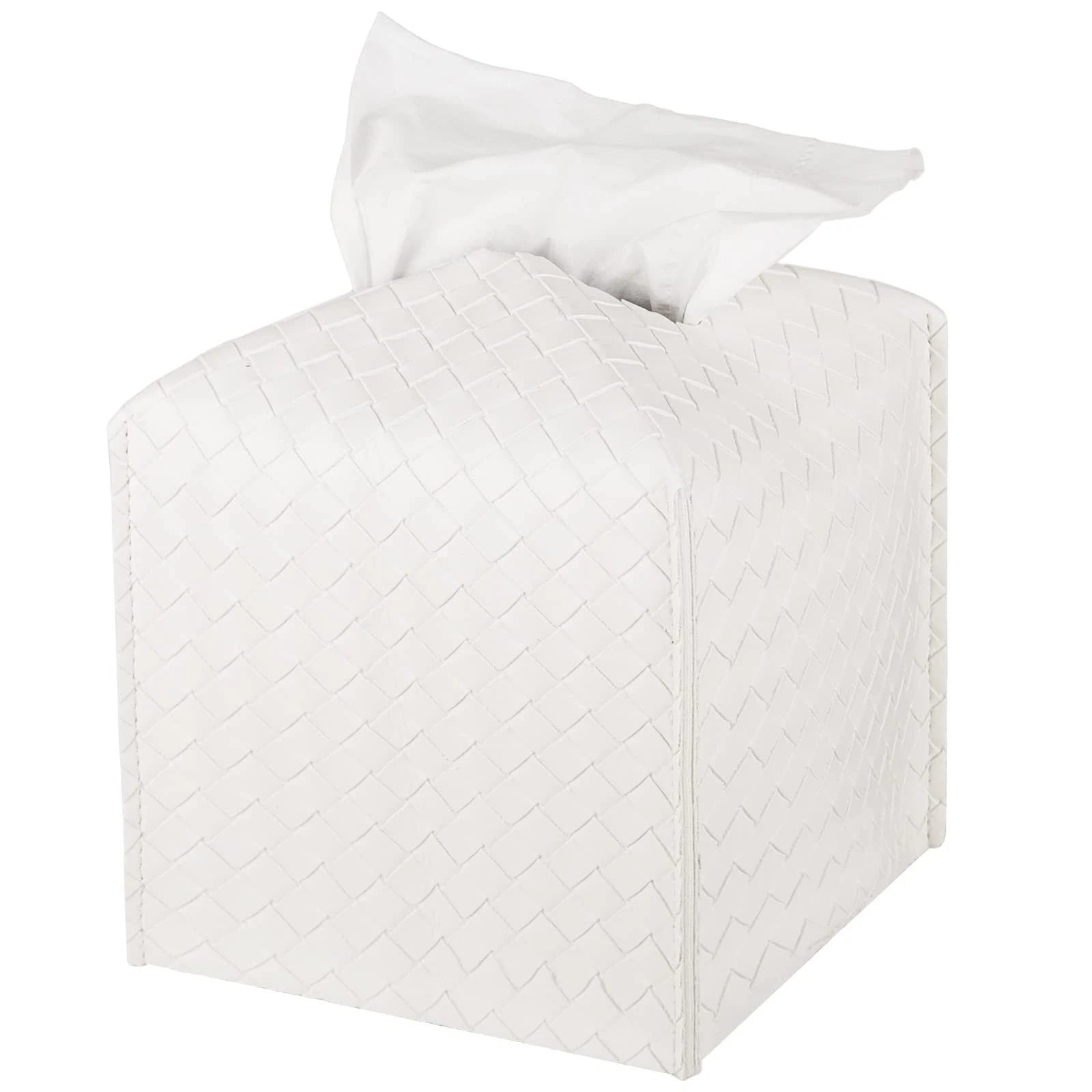 5x5x5 Inch White Leather Tissue Box Cover for Bathroom Vanity Desk Nightstand | eBay
