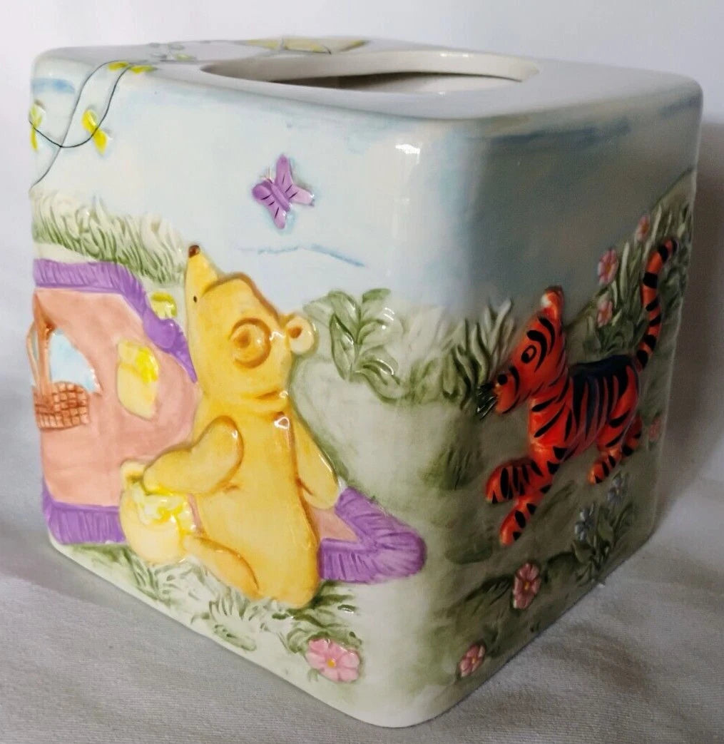 Winnie The Pooh & Friends Raised Design Ceramic Hand Painted Tissue Box Cover | eBay