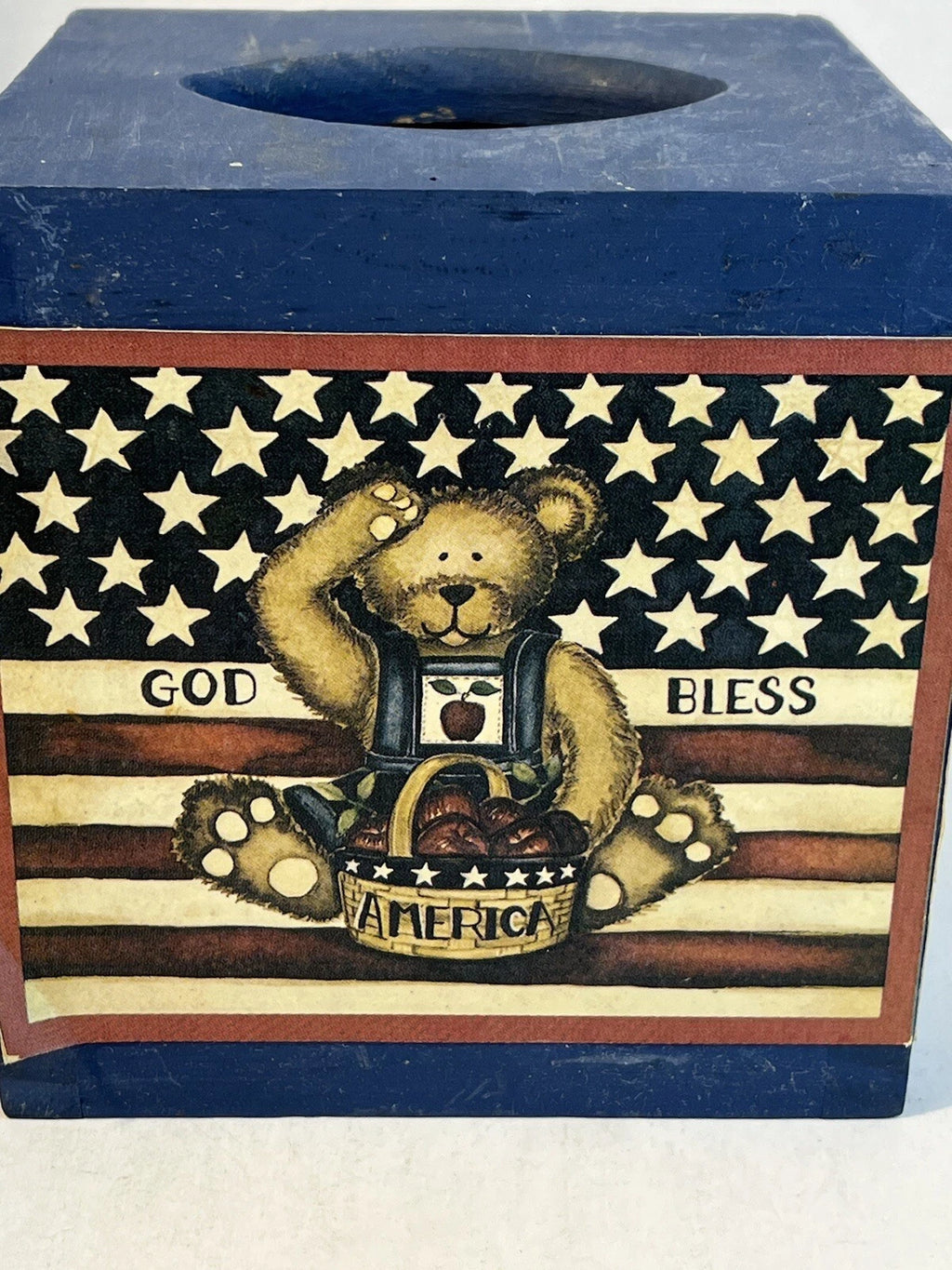 Solid Wood Tissue Box Holder American Teddy Bear Theme Nice! 1 Day Ship!👍 | eBay