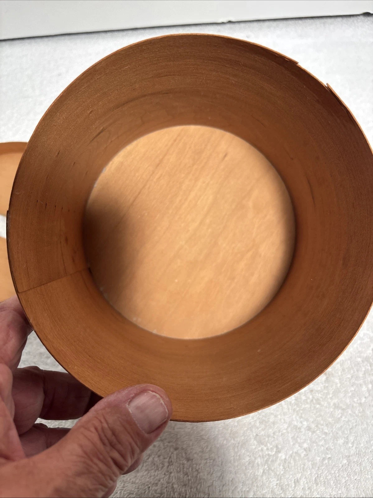 Shaker Style Round Salt Box Wood Tissue Holder Box w/Cover Vintage | eBay